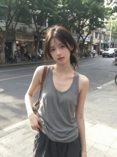 女生街上抓拍照片
