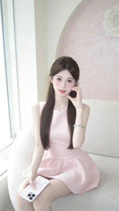 女生粉色唯美照片