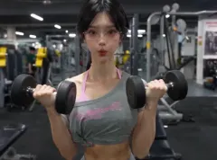 女生健身vlog视频提示词