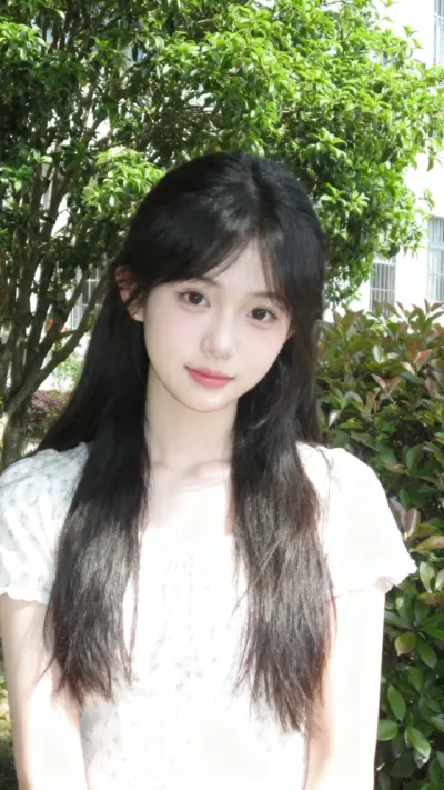 女生户外抓拍照片