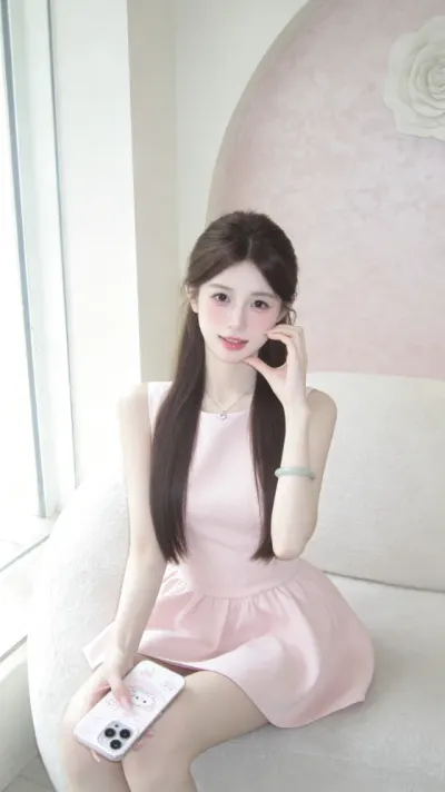 女生粉色唯美照片